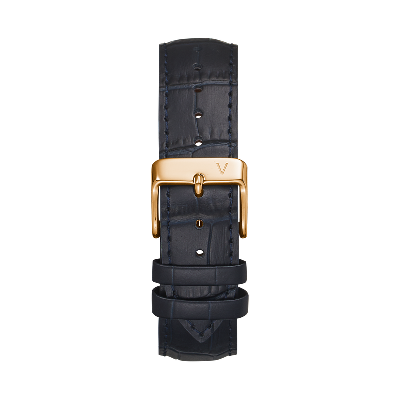 Croc Leather Navy Strap